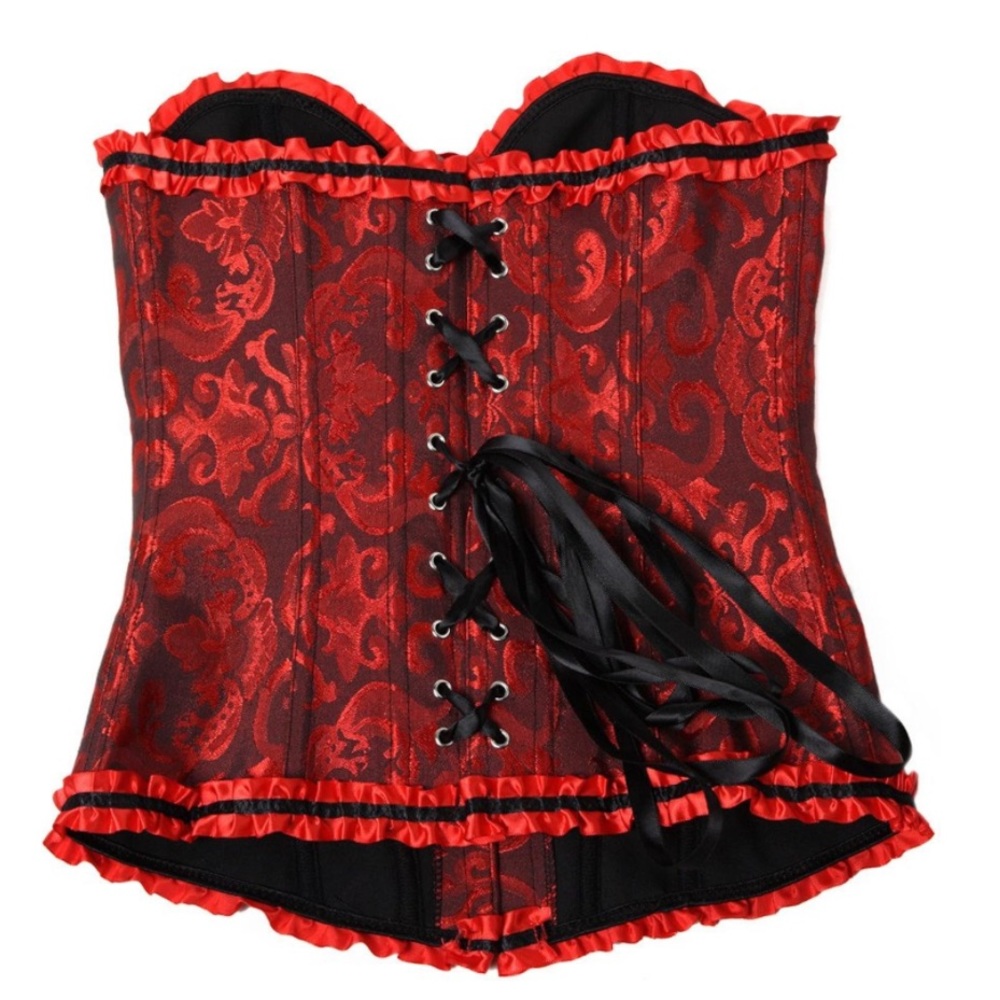 Lace up Back Sexy Floral Corset Lingerie - Picture 2 of 6